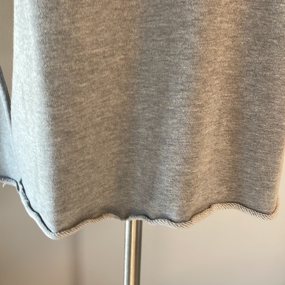 MAX JEANS Grey STUDDED woman’s cut out neckline terry light sweatshirt / top SM - Picture 6 of 11